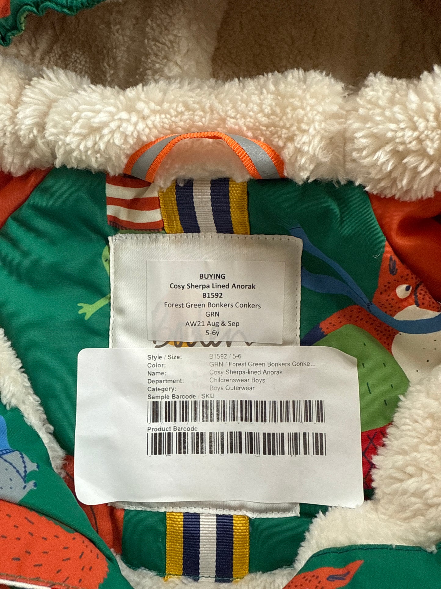 Mini Boden Fox Coat 5-6
