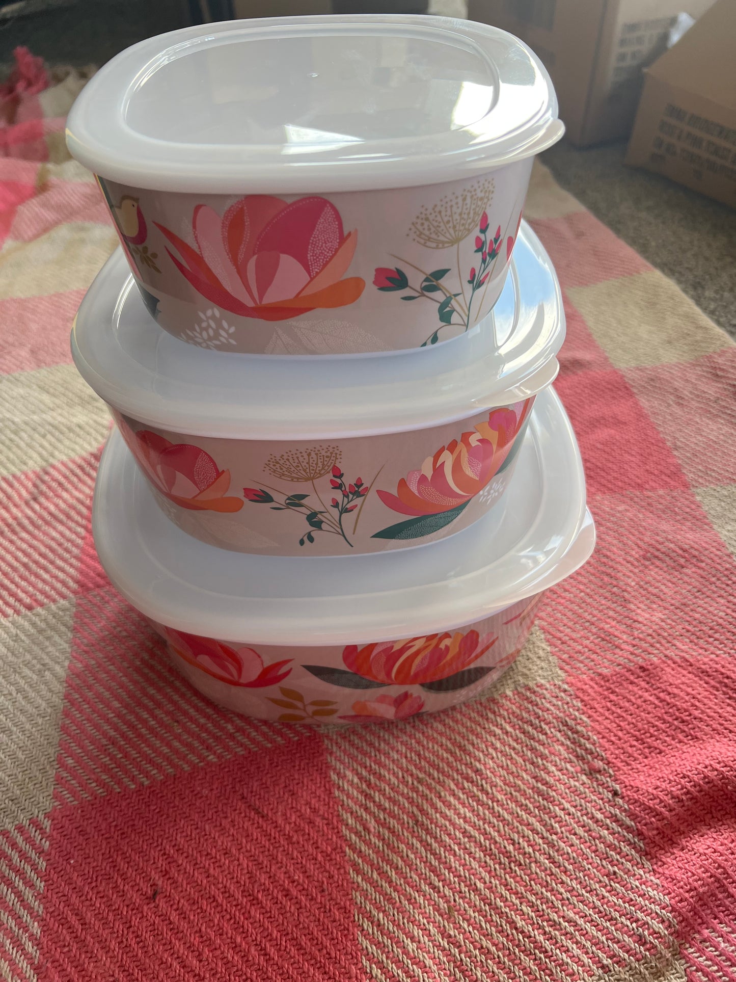 Sara Miller Melamine Set of 3 Storage Tubs