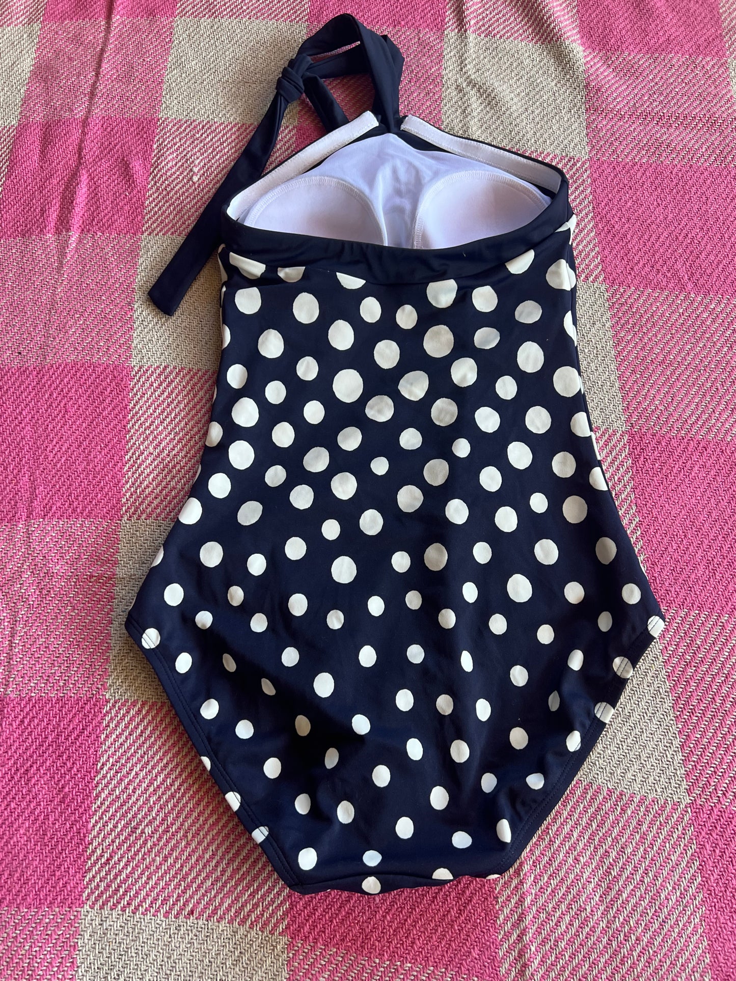 Boden Swimsuit Navy Polka