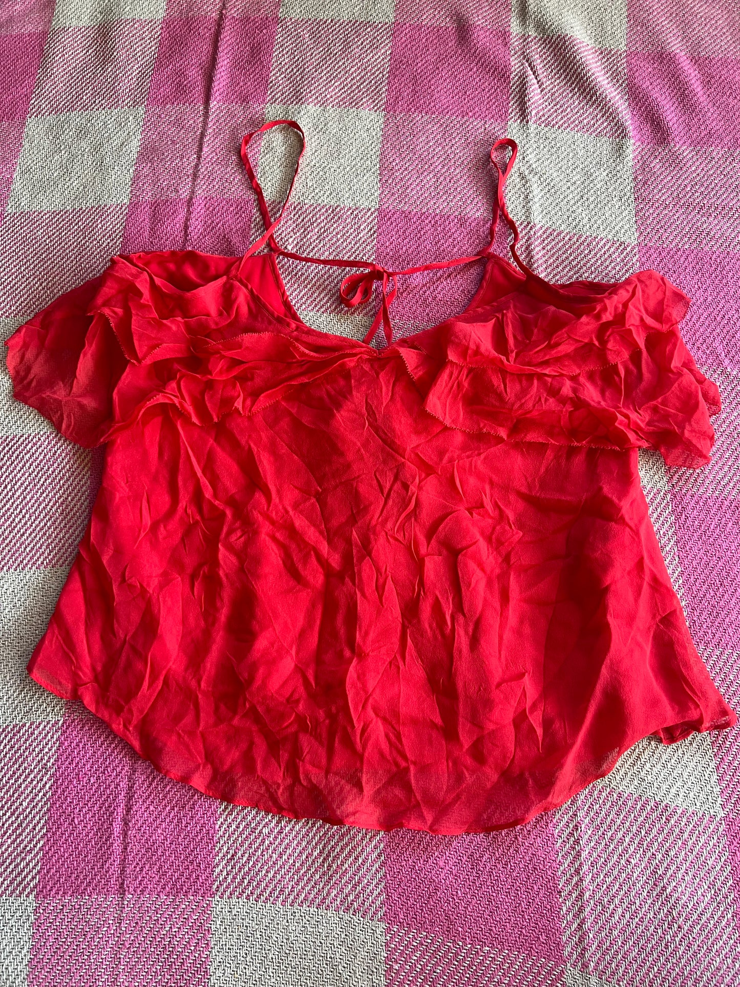 Boden Red Grace Silk Cami Top