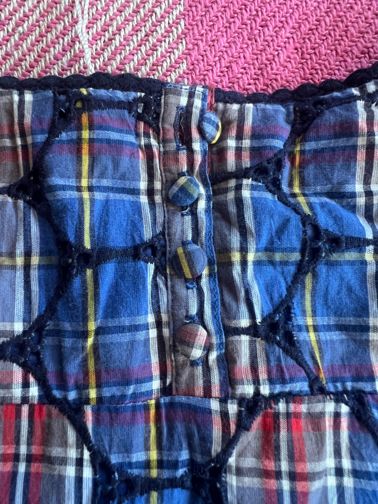 Boden Blue Tartan Top