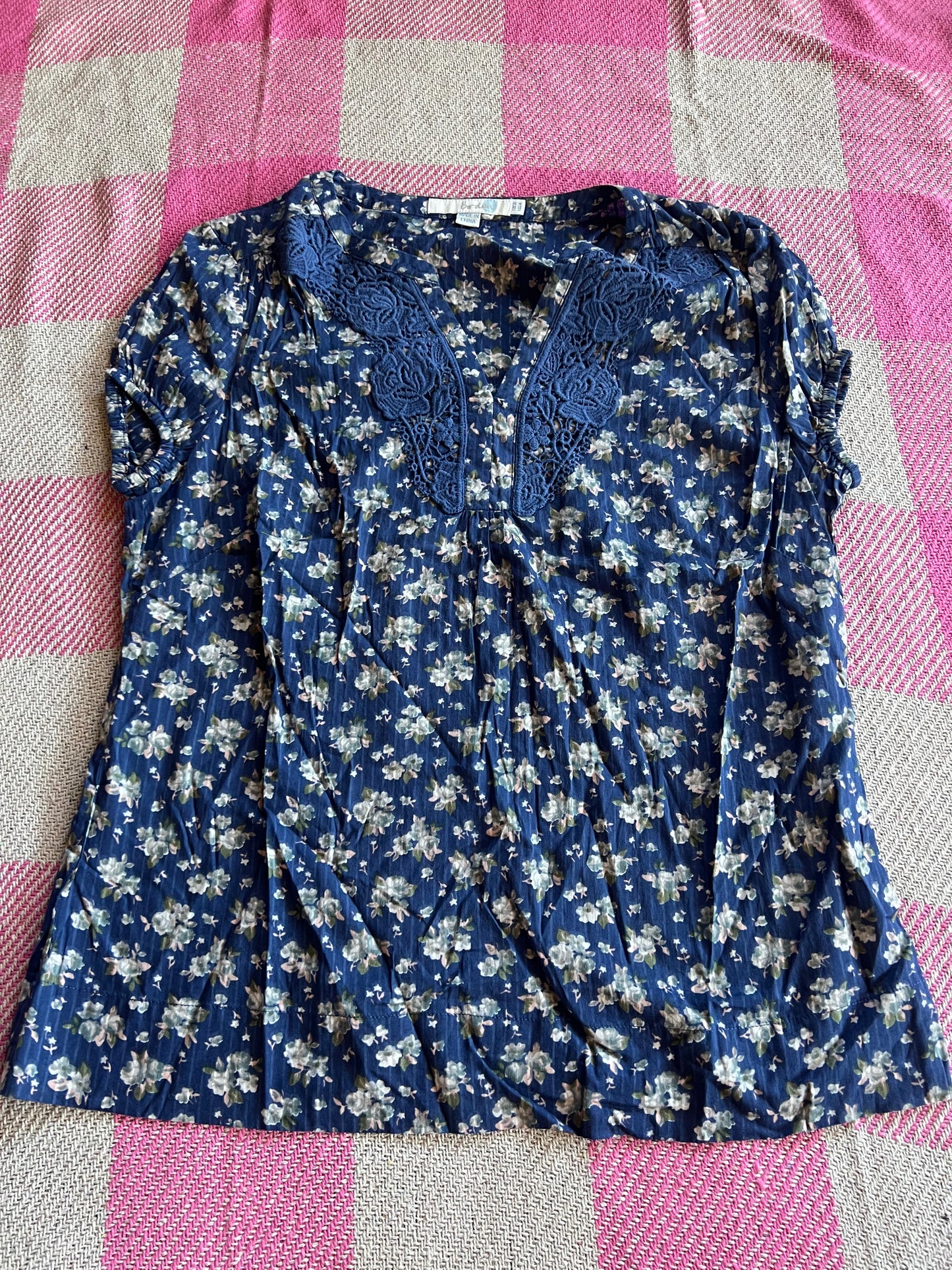 Boden Blue Floral Blouse