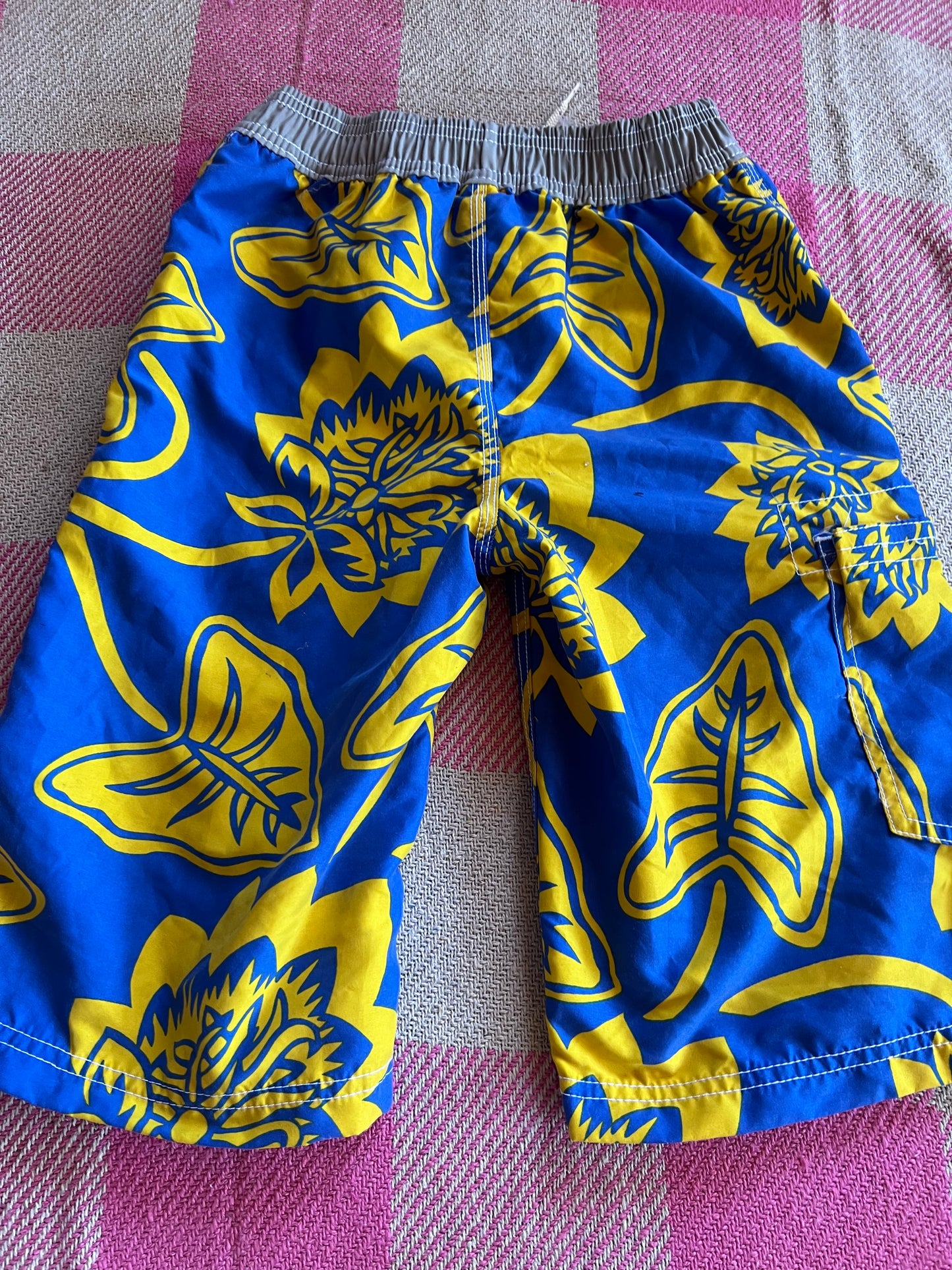 Mini Boden Swimming Shorts Blue & Yellow