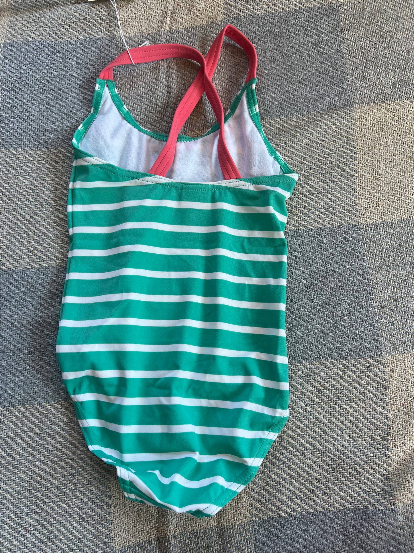 Mini Boden Green Striped Swimsuit
