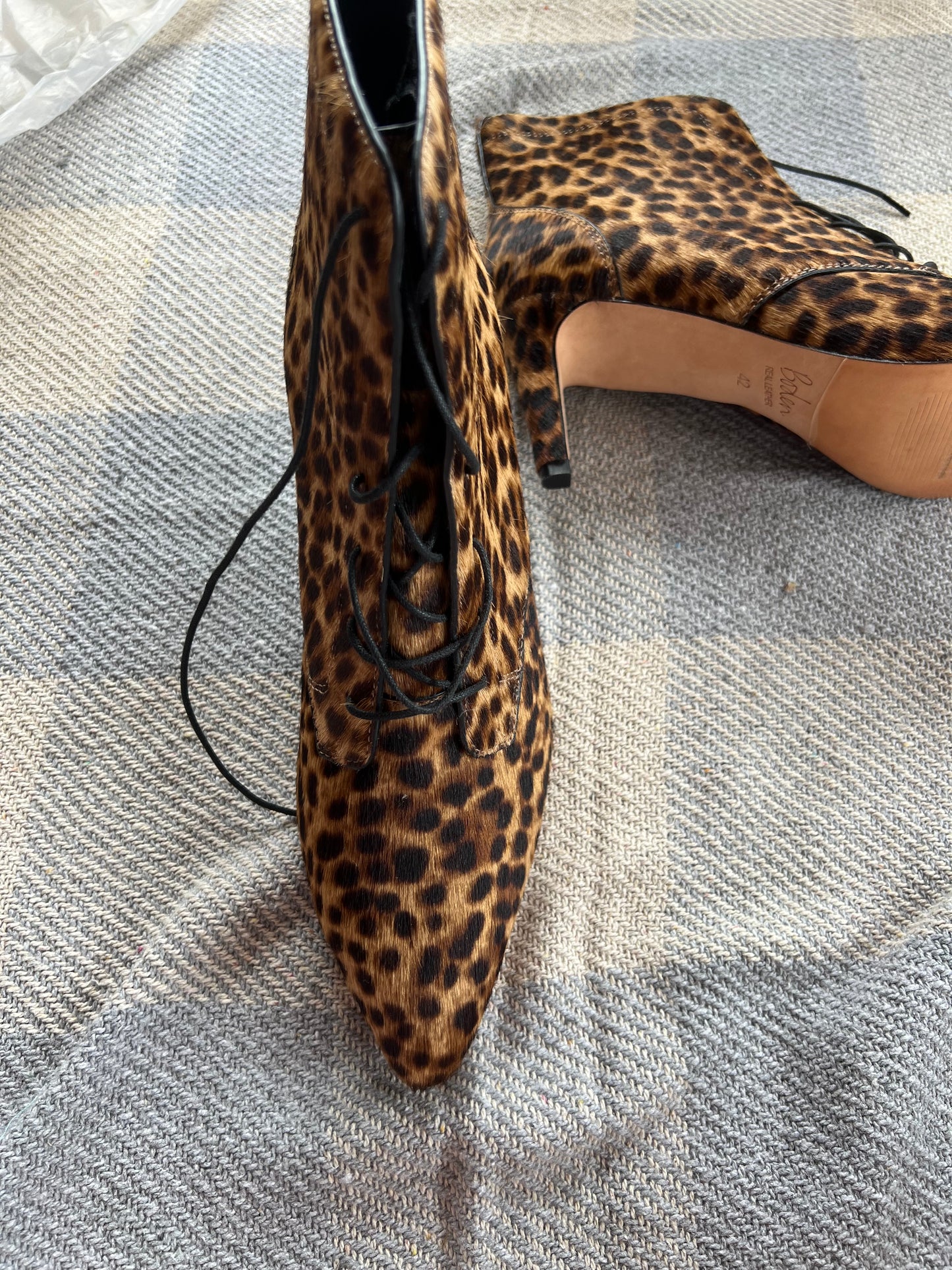 Boden Snow Leopard Alexis Heel Boots