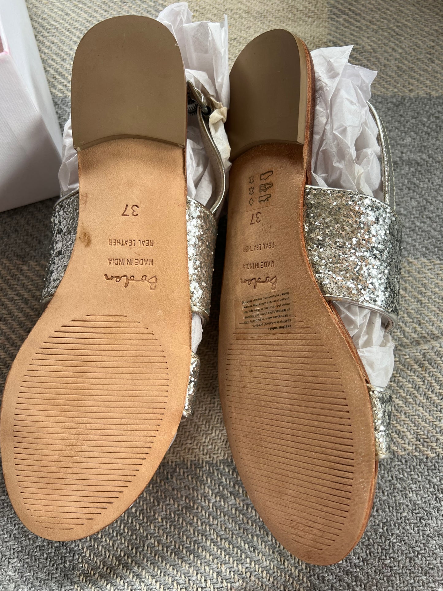 Boden Silver Sandals