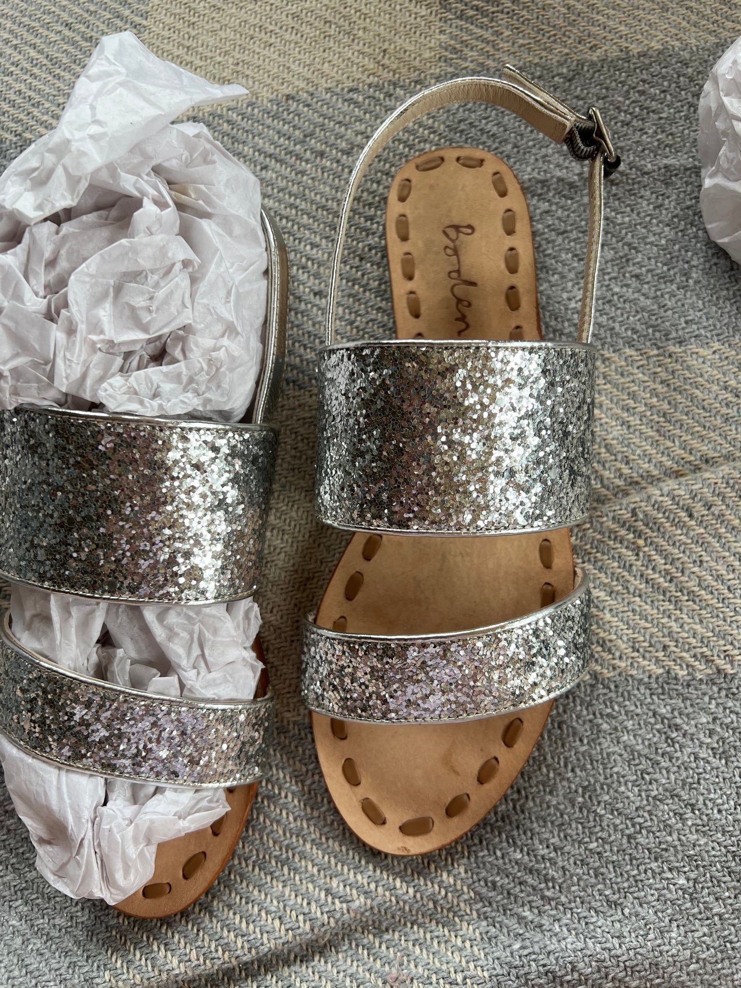 Boden Silver Sandals