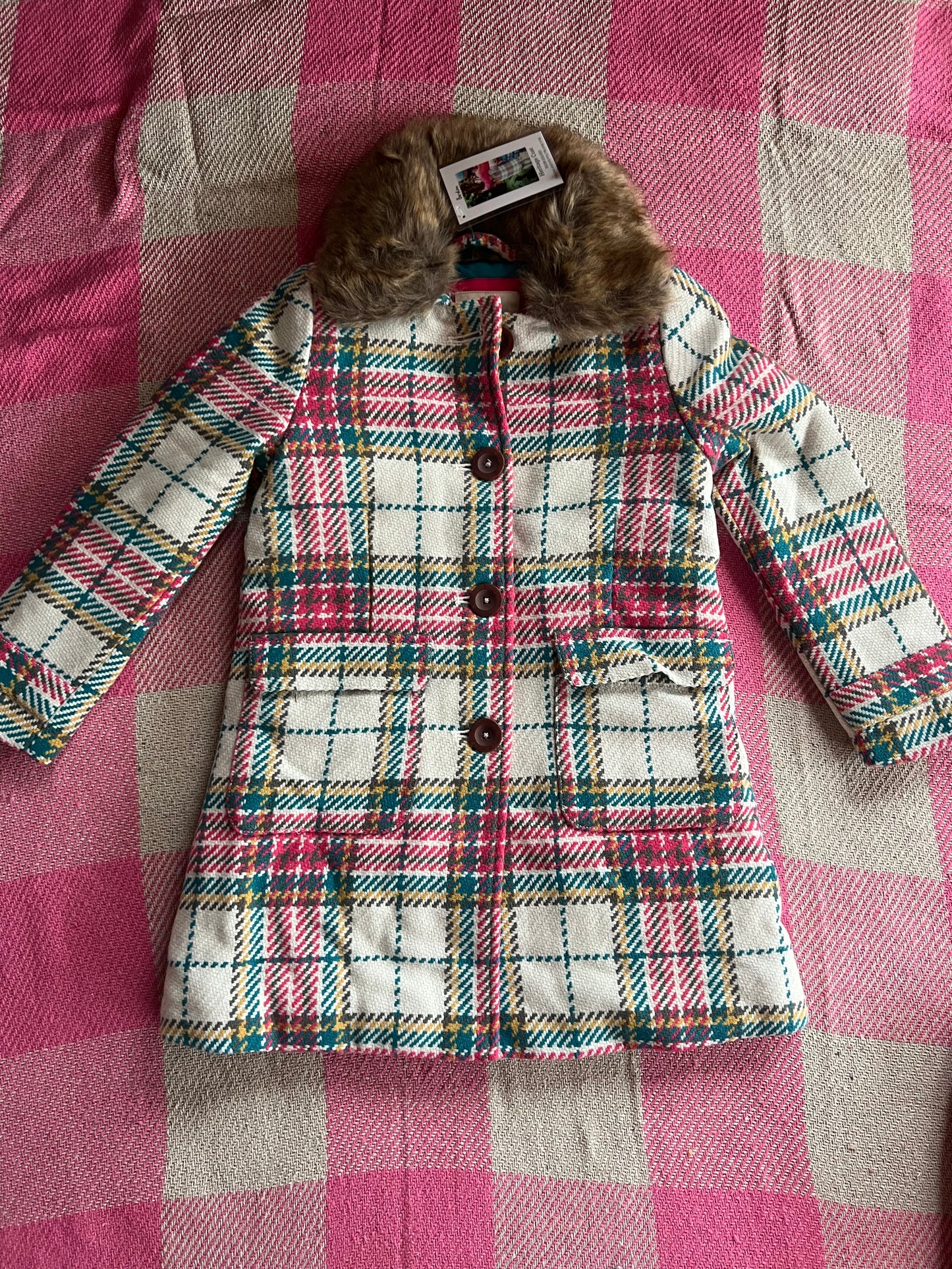 Mini Boden Tartan Coat