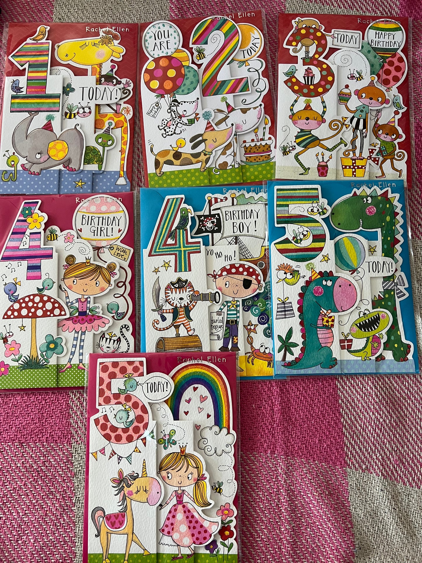 Rachel Ellen Number Birthday Card 1-5