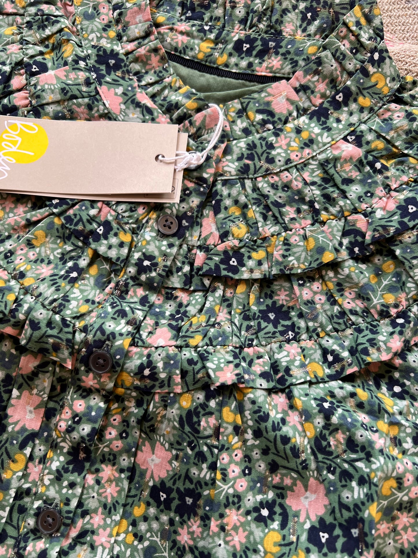 Boden Green Floral Top