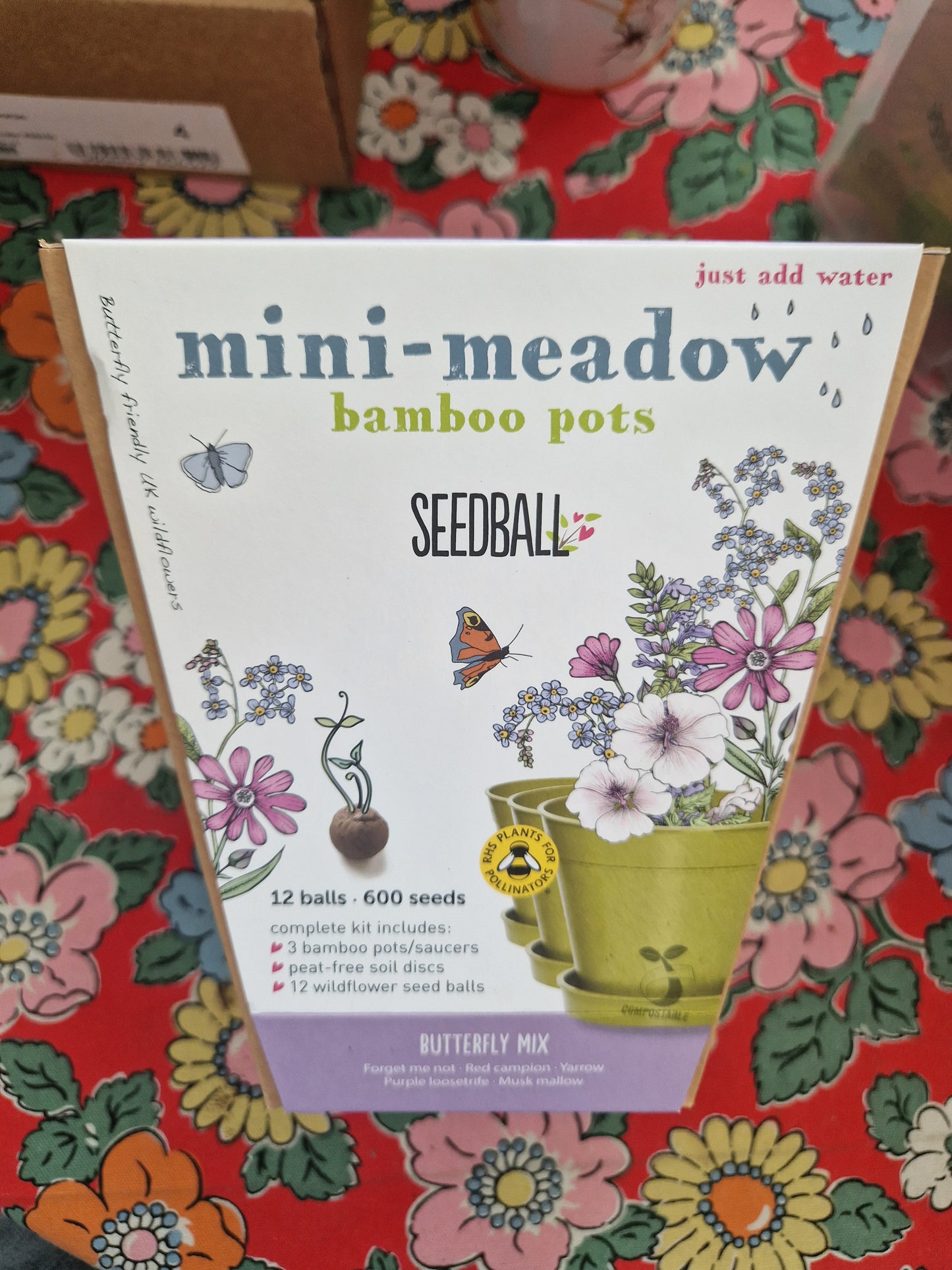 SEEDBALL Mini-Meadow Bamboo Pots