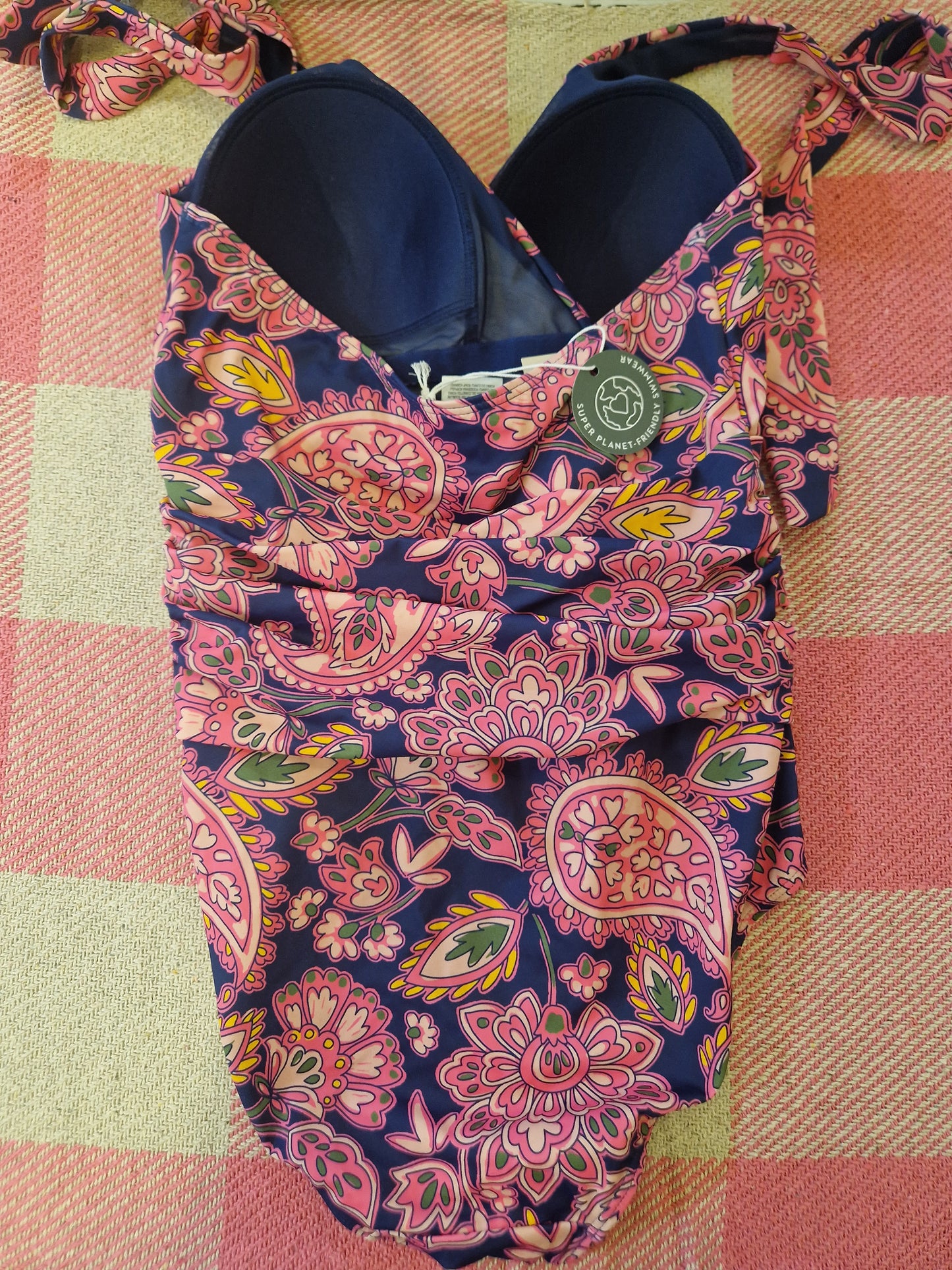 Boden Womens Swimsuit Navy & Pink