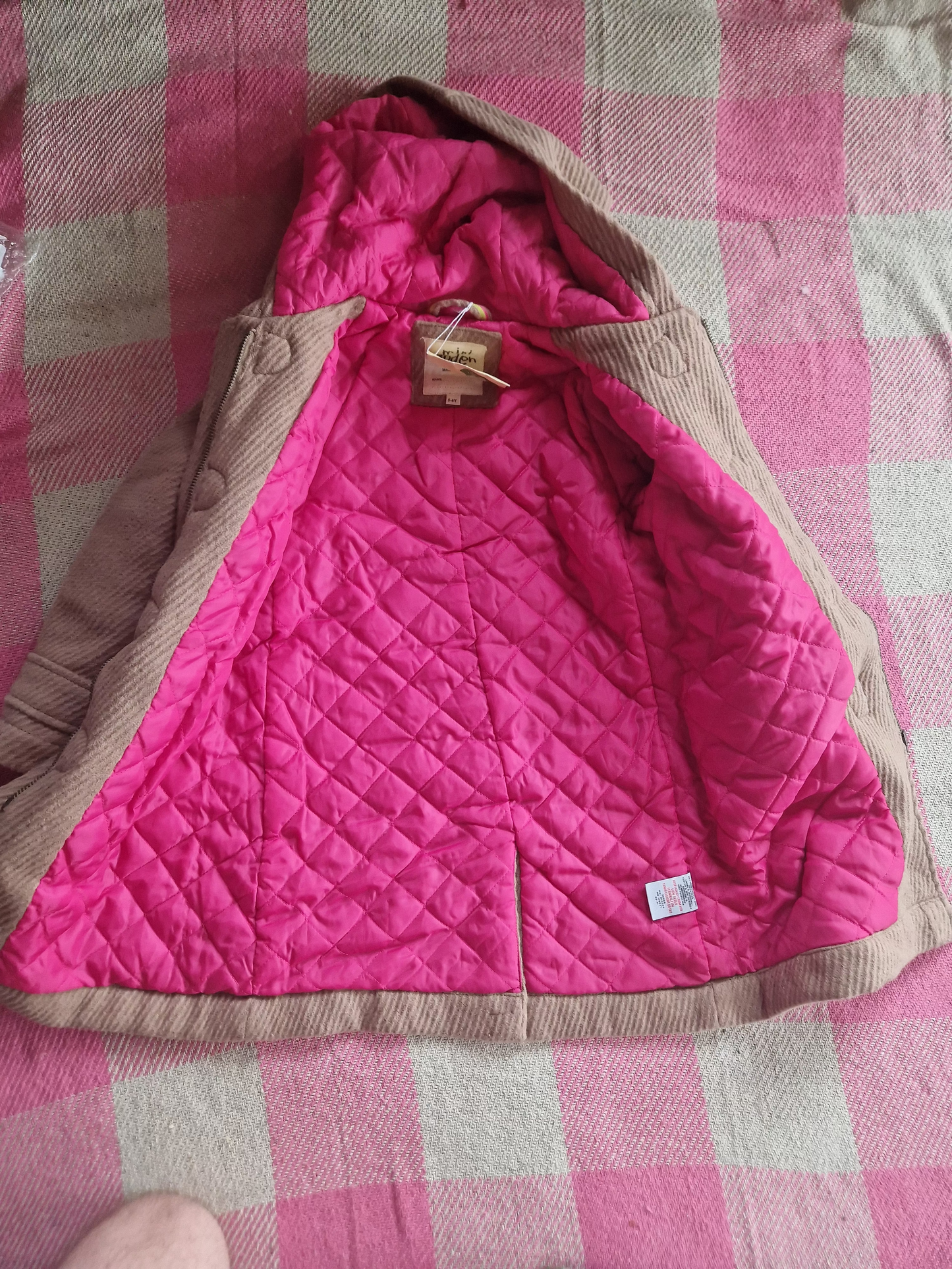 Mini Boden Beige Wool Coat
