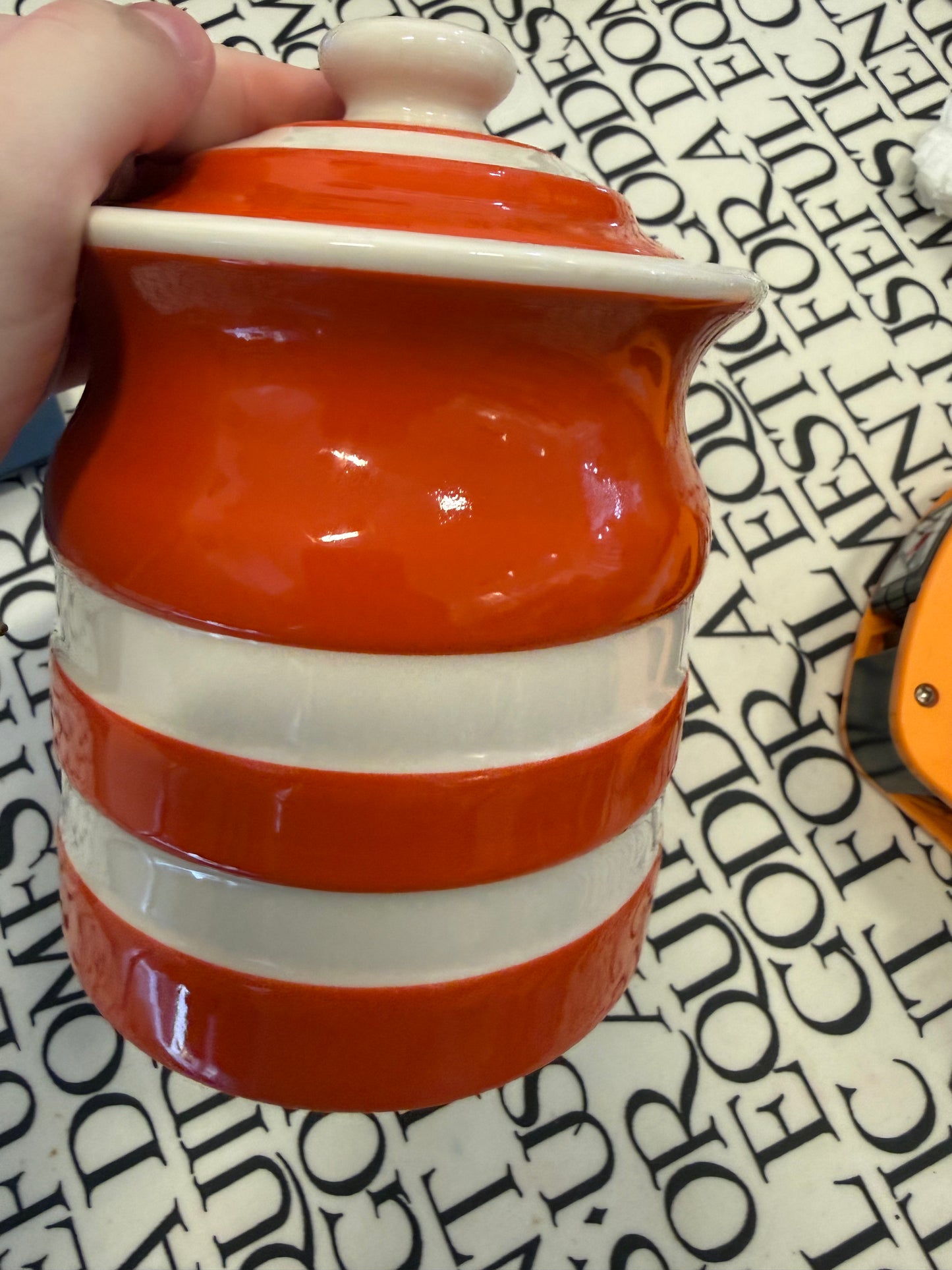 Cornishware Storage Jar