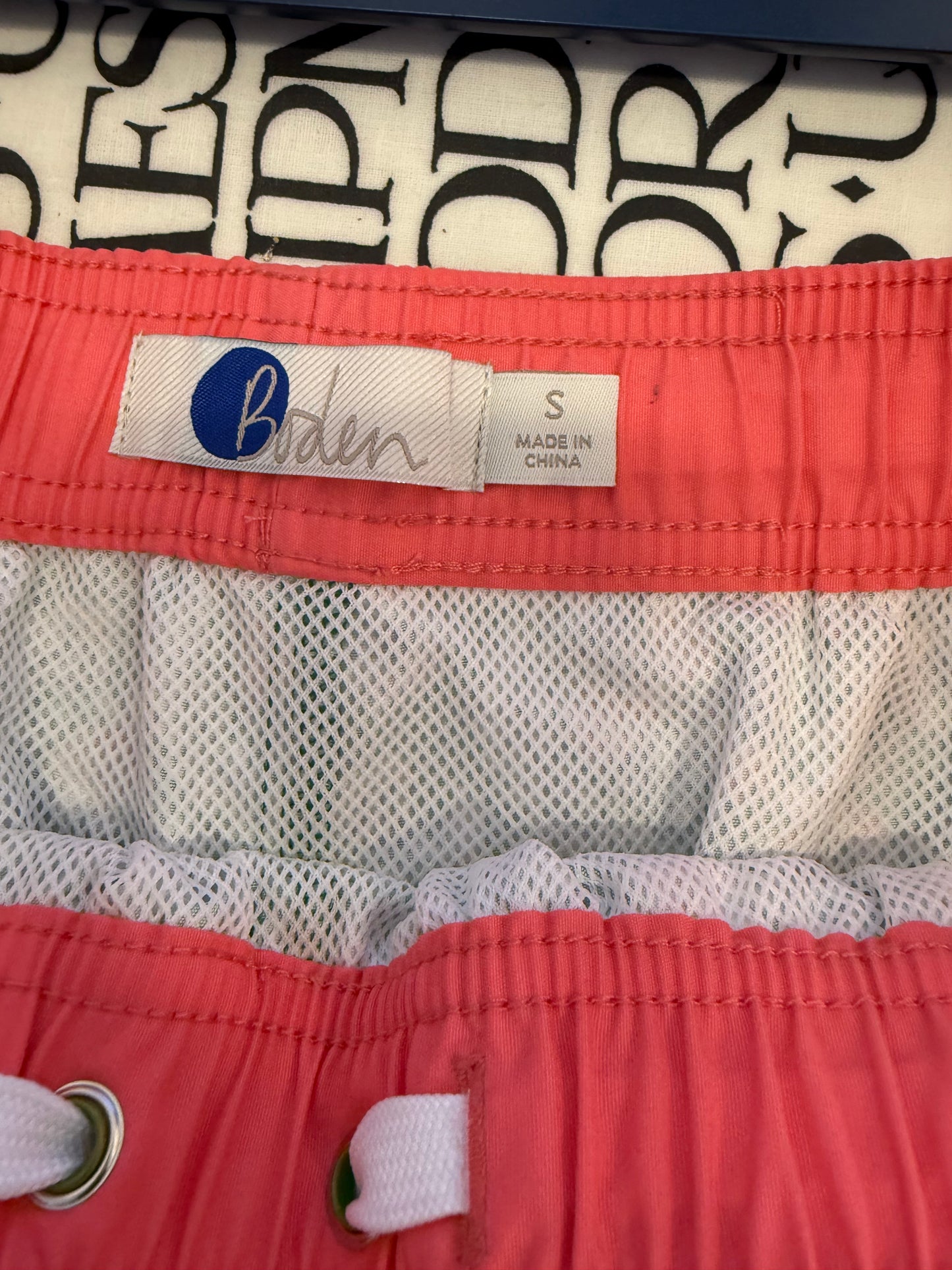 Boden Mens Green and Pink Swim Shorts S