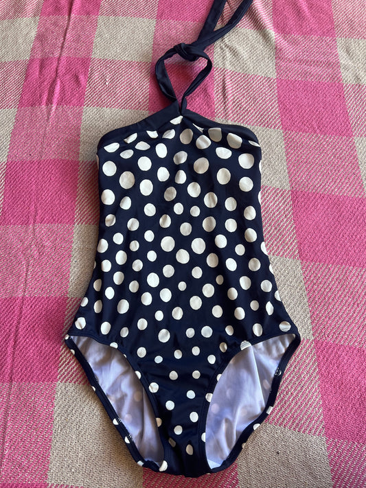 Boden Swimsuit Navy Polka