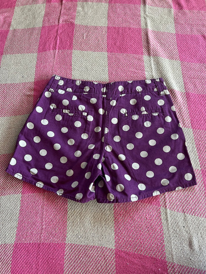 Boden Demin Purple Spot Shorts