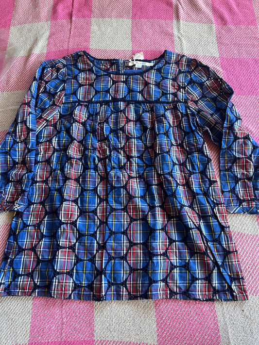 Boden Blue Tartan Top