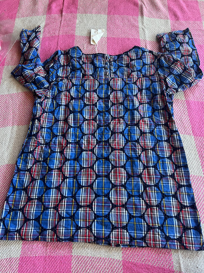 Boden Blue Tartan Top