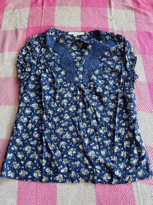 Boden Blue Floral Blouse