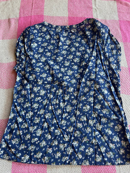 Boden Blue Floral Blouse