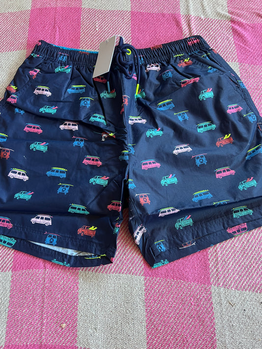 Boden Mens Swimming Shorts Cars