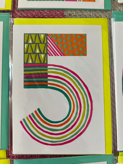 Rachel Ellen Number Birthday Cards 1-9