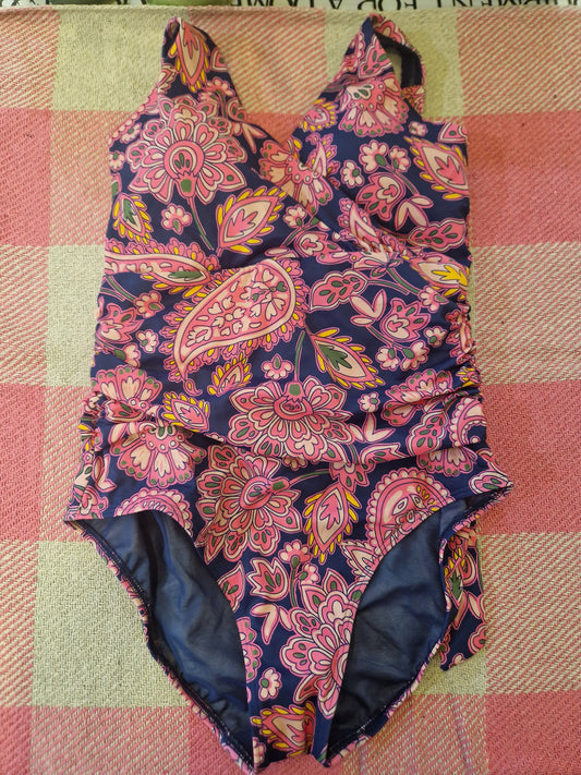Boden Womens Swimsuit Navy & Pink
