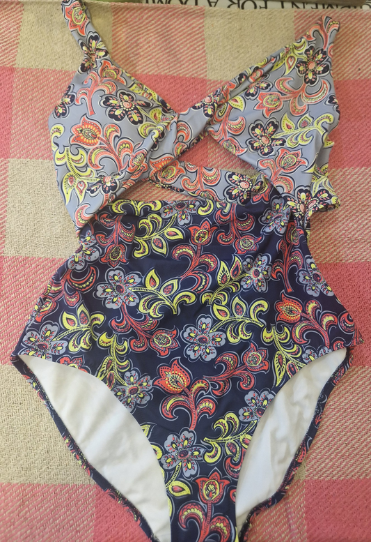 Boden Women's Swimwear Navy & Grey