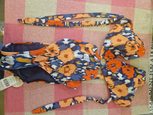 Boden Women's Swimsuit Orange & Navy Cutout